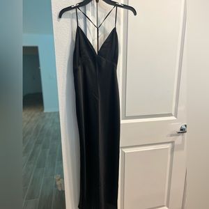 Black silk maxi dress
